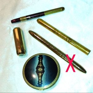 Vtg 4pc brass makeup Briggs Revlon American Beauty